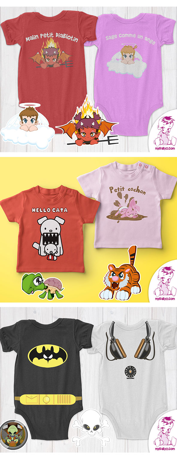 gamme de bodies bébé ett-shirt enfant